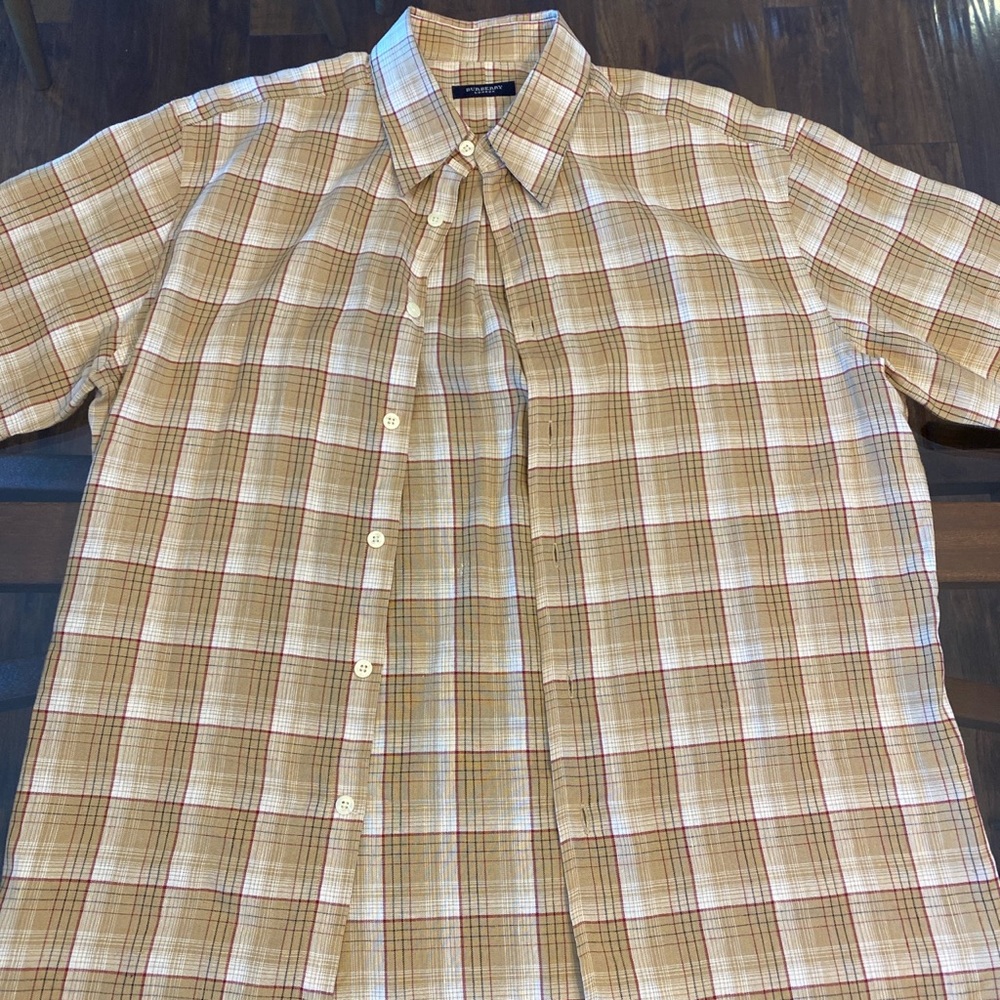 Burberry Mens Shortsleeved Button Up Shirt